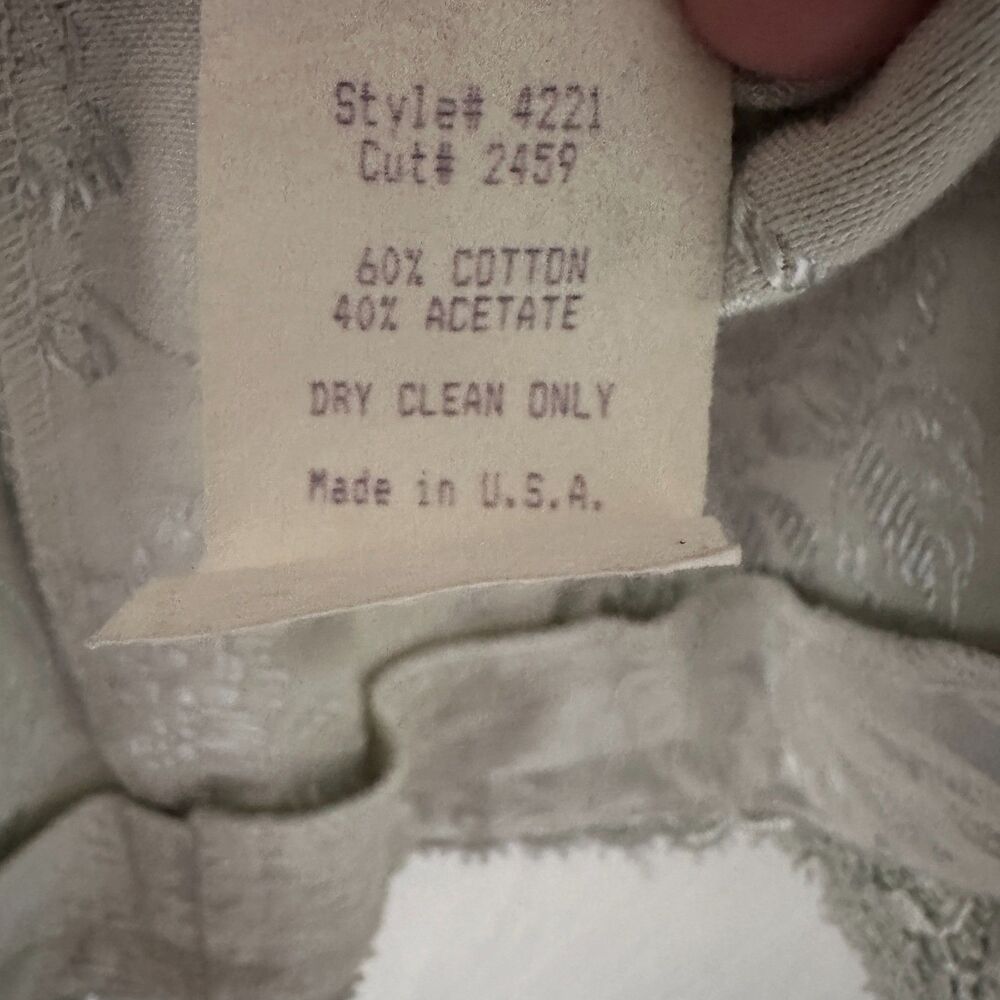 Cachet Bari Protas Light Mint Tapestry Lace Puff Sleeves Button Up Blouse‎ 11/12 - Picture 8 of 8